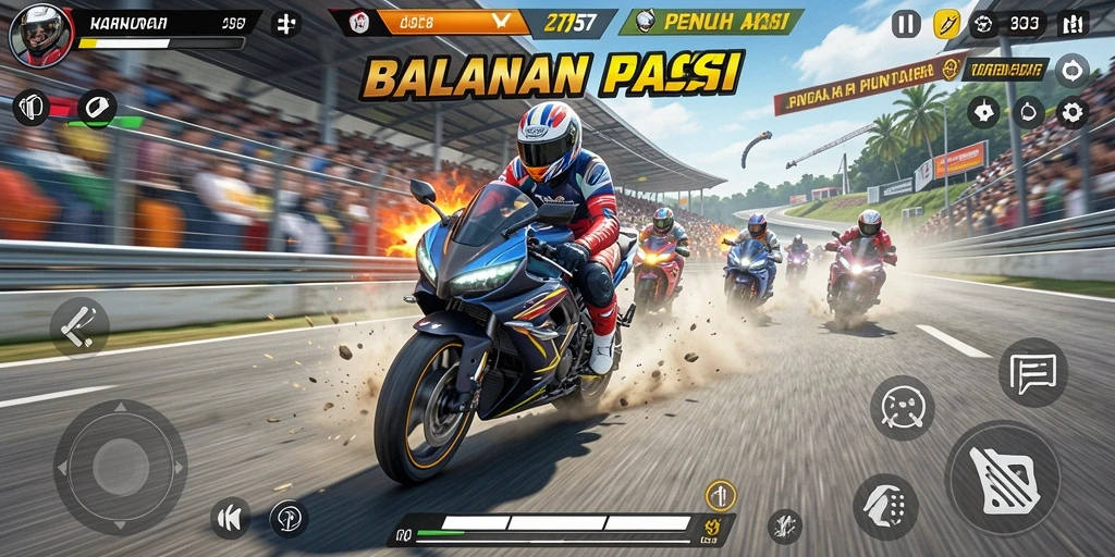 Gameplay Motor Racing seru dan menegangkan di 2757.