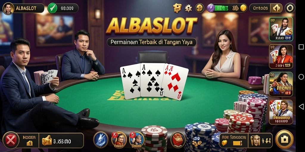Tampilan menarik dari gameplay Poker di ALBASLOT.