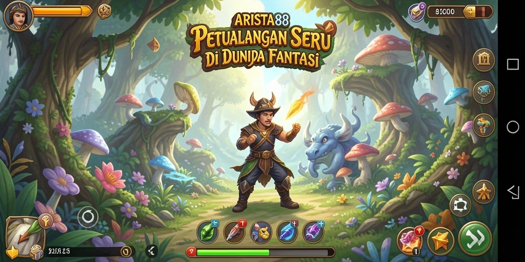 Tangkapan layar utama ARISTA88 menampilkan aksi seru dalam petualangan.
