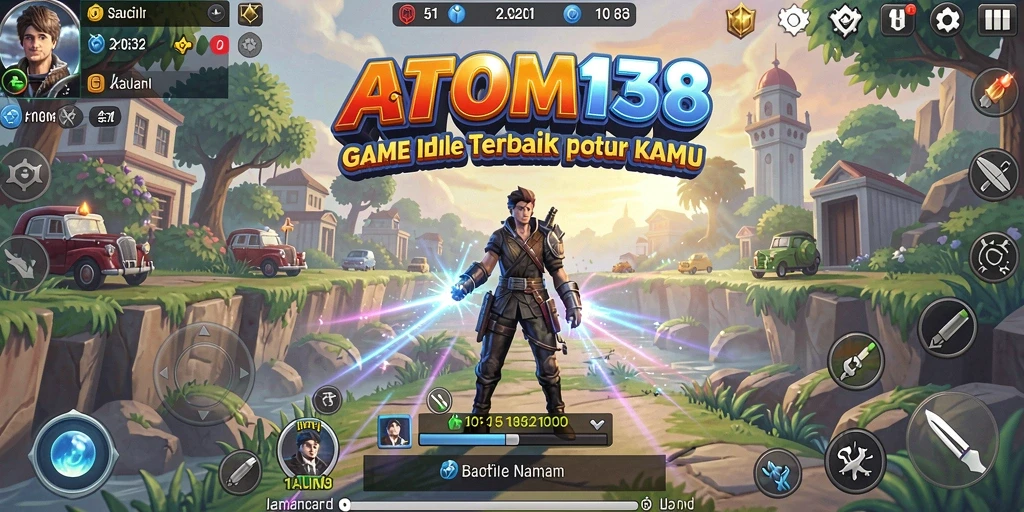 Tampilan utama gameplay ATOM138 yang menakjubkan dan interaktif.