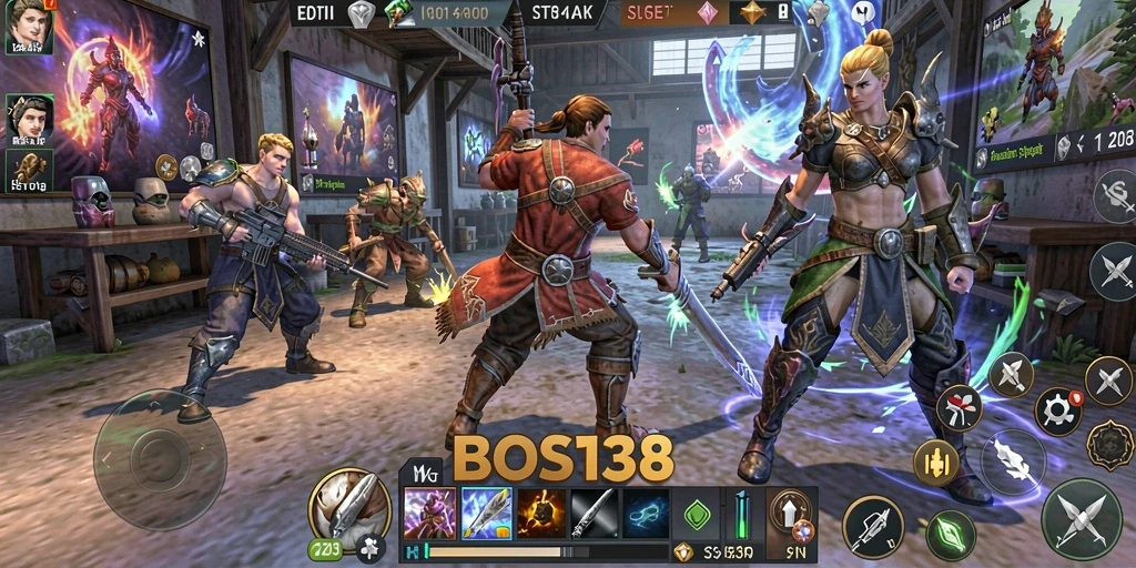 Tangkapan layar gameplay BOS138 yang memperlihatkan strategi dalam pertempuran.