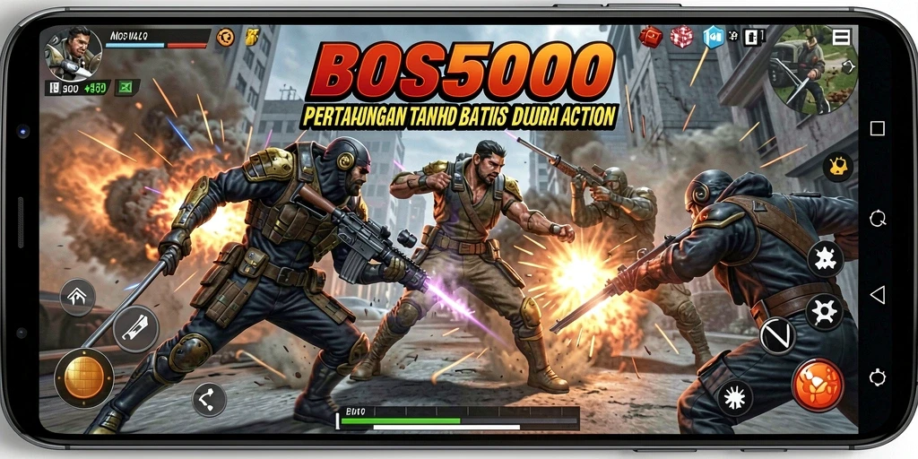 Tampilan seru dari gameplay BOS5000 dengan aksi mendebarkan.