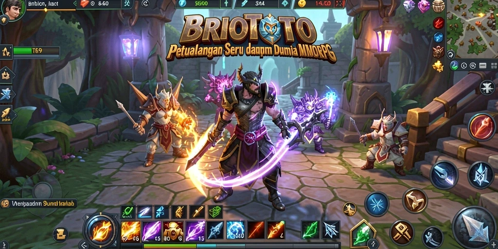 Screenshot gameplay BRIOTOTO menampilkan aksi seru dalam dunia MMORPG.