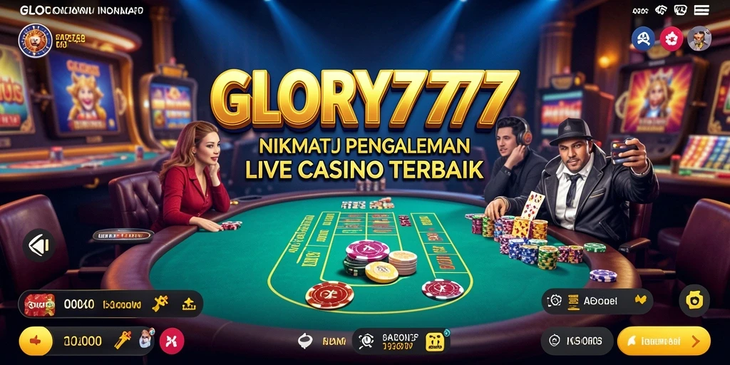 Tampilan gameplay Live Casino di GLORY777 yang menarik dan interaktif.