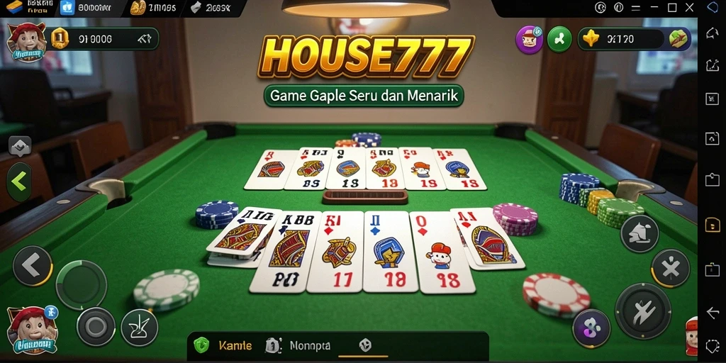 Tampilan gameplay seru dalam permainan Gaple HOUSE777.