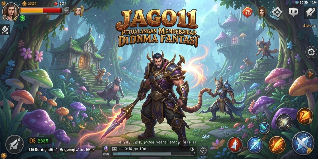 Tampilan gameplay JAGO11 yang penuh aksi dalam dunia petualangan.