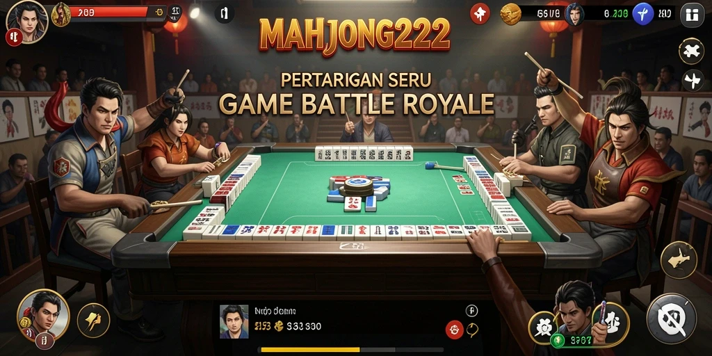 Tangkapan layar MAHJONG222 menampilkan aksi seru di arena Battle Royale.