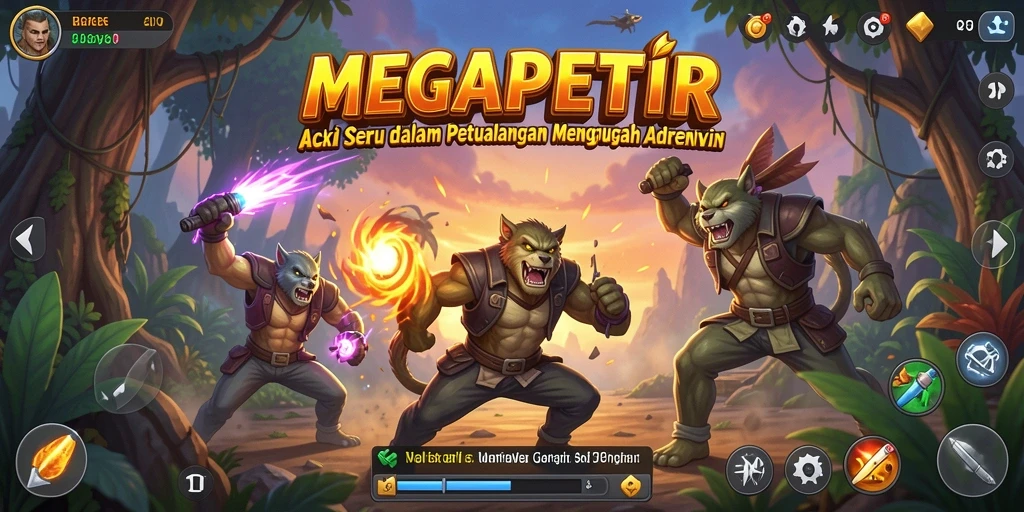 Screenshot MEGAPETIR menampilkan aksi intens yang mendebarkan.
