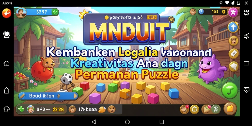 Tampilan gameplay MNDUIT yang menarik dan penuh warna.
