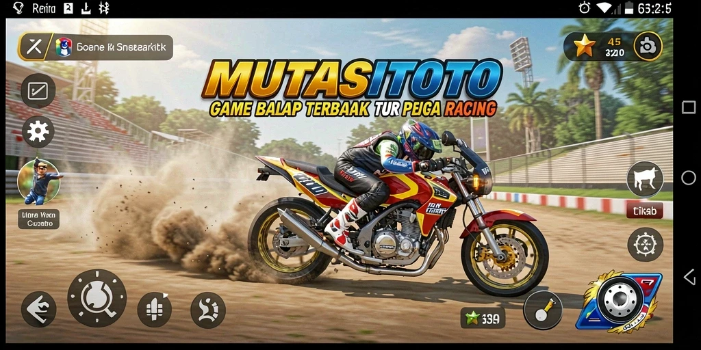 Tampilan gameplay utama MUTASITOTO dengan balapan yang mendebarkan.