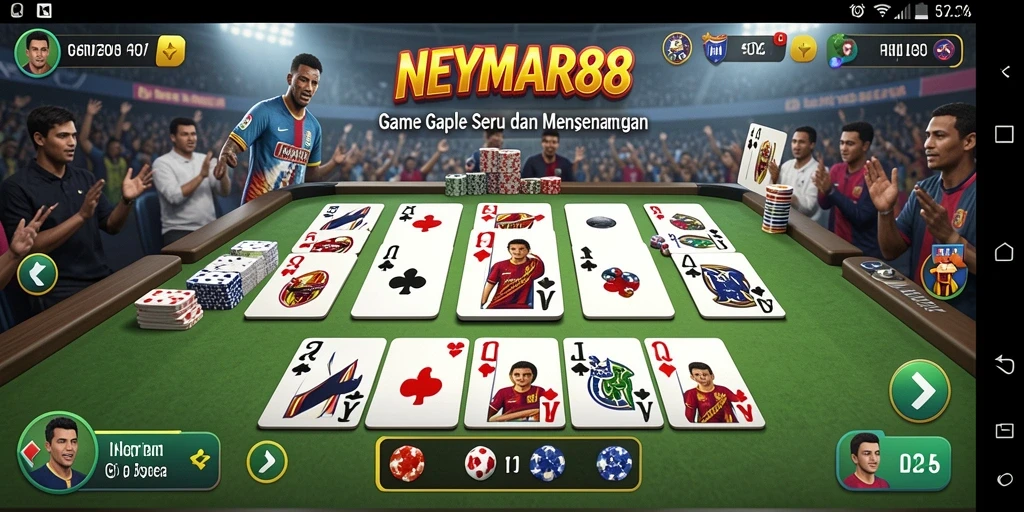 Gameplay seru NEYMAR88 dalam permainan Gaple dengan tampilan yang menarik.