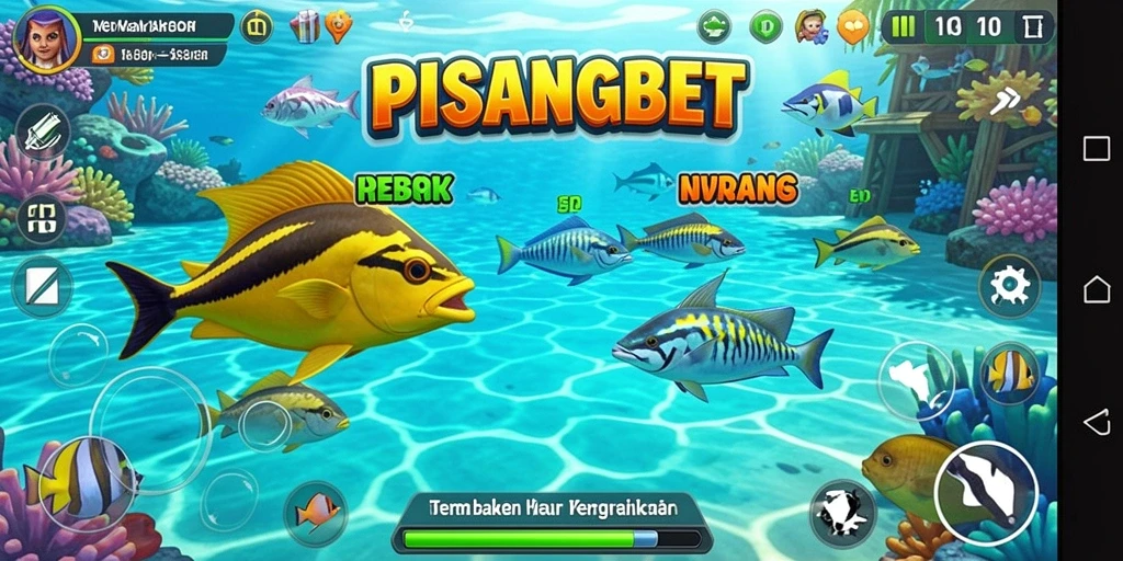 Tampilan gameplay PISANGBET saat menangkap ikan.