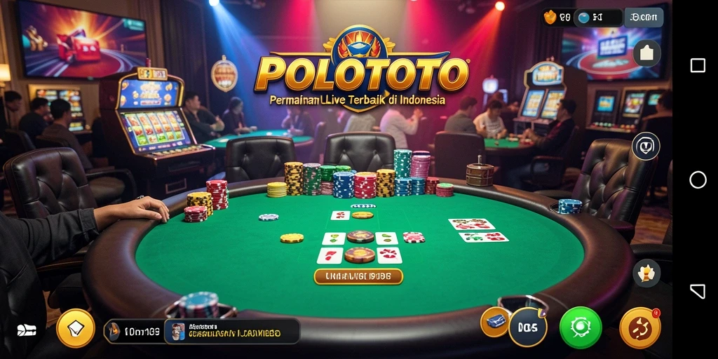 Screenshot gameplay POLOTOTO yang menampilkan suasana Live Casino yang mendebarkan.