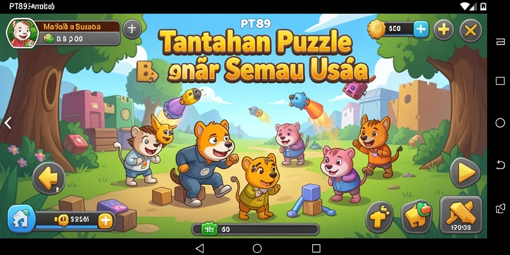 Screenshot fitur utama PT89 yang menampilkan gameplay Puzzle yang menarik.
