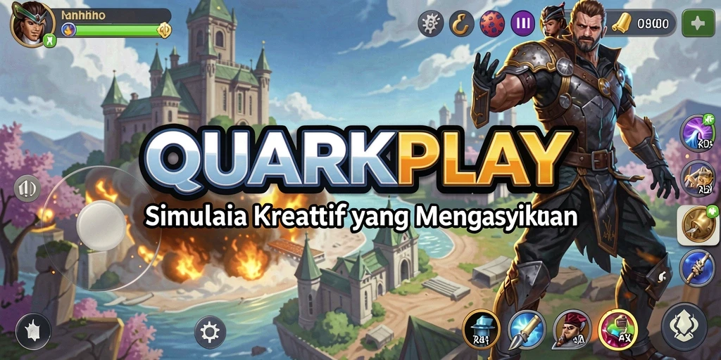 Gameplay QUARKPLAY yang menampilkan dunia simulasi yang interaktif dan kreatif.