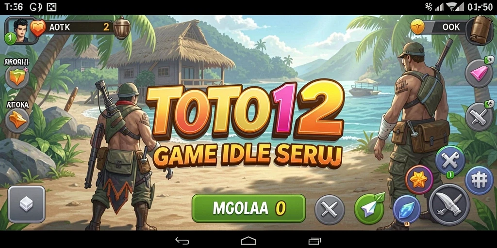 Screenshot gameplay TOTO12 menunjukkan karakter dalam mode idle yang santai.
