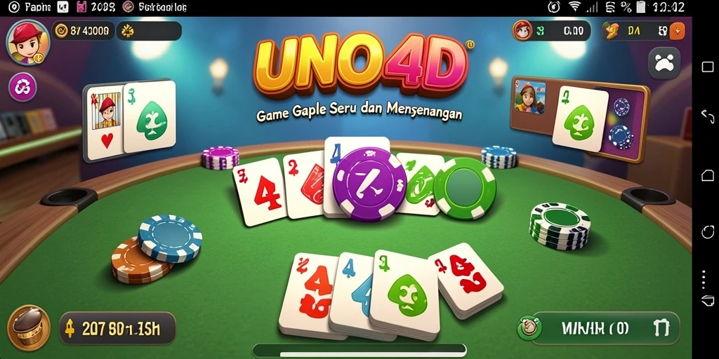 Tangkapan layar gameplay UNO4D yang menunjukkan strategi Gaple yang menarik.