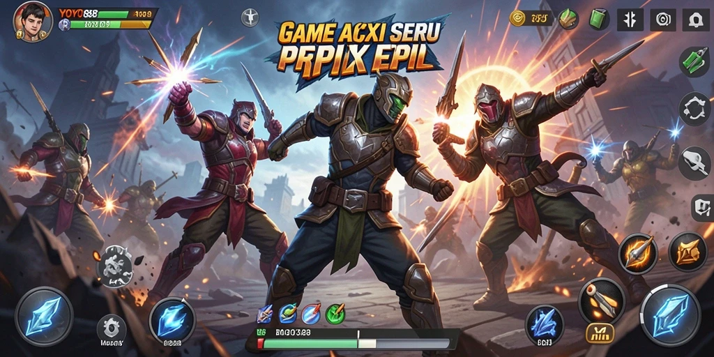 Tampilan gameplay menegangkan dalam game aksi YOYO88.